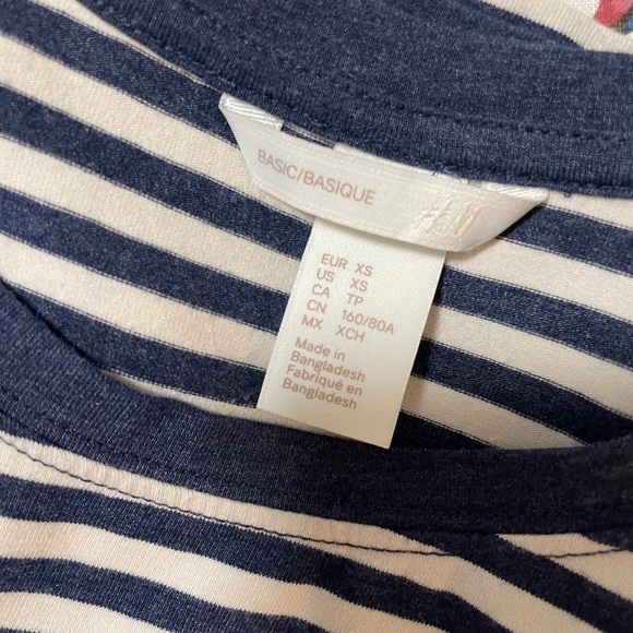 Blue Stripped Bodycon Dress From H&M Size XSmall - Picture 2 of 2